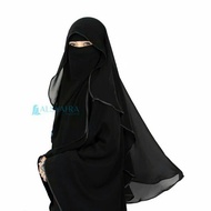 Niqab Butterfly Hijrah Sifon Silk Jetblack Alsyahra Exclusive