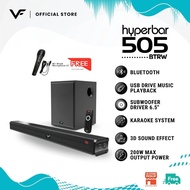 Vinnfier VF Hyperbar 505 BTRW 2024 Wireless Soundbar Wireless Subwoofer 2.1 Karaoke System Microphon