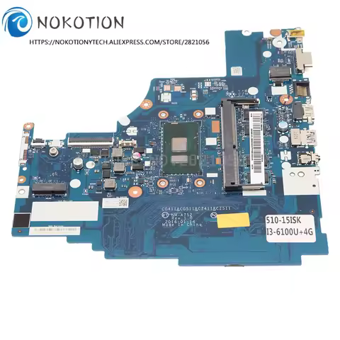For Lenovo IdeaPad 310-15ISK 510-15ISK Laptop Motherboard I3-6100U CPU DDR4 5B20L35833 CG411 CG511 C