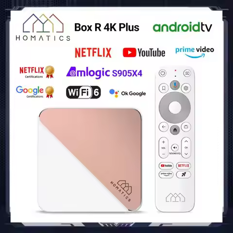 HOMATICS Box R 4K Plus TV Box AndroidTV 14 ATV Netflix Google Certified Amlogic S905X4 DTS Audio Dol