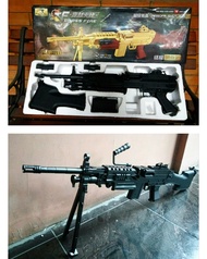 Airsoftgun M249 SAW spring mainan kokang