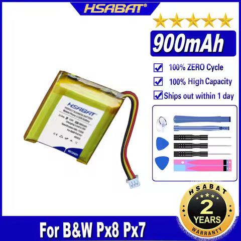 HSABAT 493035 900mAh Battery for Bowers & Wilkins B&W PX7 Headset Headphone Batteries