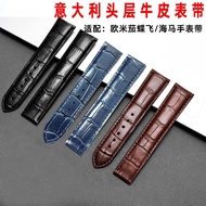 2024♧❦❒ CAI-时尚27 Suitable for for-/Omega genuine leather watch strap for-/Omega/Haima Speedmaster for-/Omega Butterfly strap cowhide bracelet 20mm