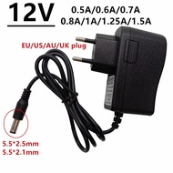 12V AC DC power supply adapter 12v 0.5A 0.6a 0.7a 0.8a 1A 1.25a 1.5a ac/dc 12V DC switch EU 220V to 