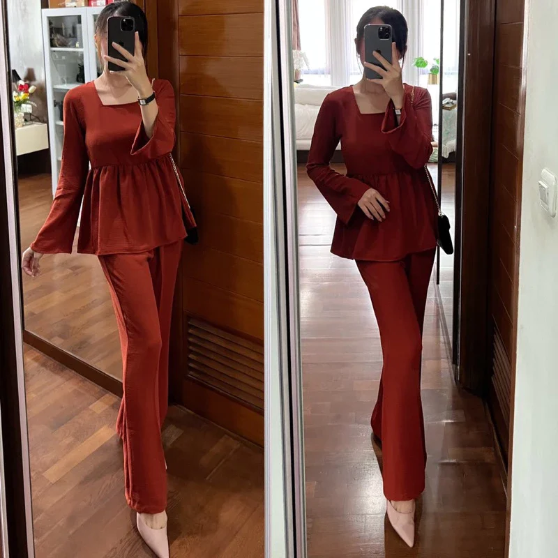One set crinkle lengan serut model terbaru - one set crinkle premium lengan panjang