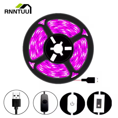 Dimmable 5V USB LED Waterproof Grow Light Touch Switch Full Spectrum Plant Light Grow Strip Phyto La
