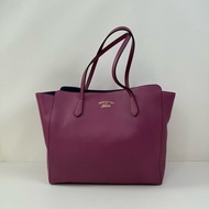 Gucci/古馳 Swing 牛皮 紫色tote包