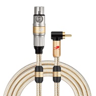 GOLLEY LION สายสัญญาณเสียง RCA เป็น XLR ตัวเมียสำหรับลำโพงเครื่องขยายเสียงคอนโซลแบบผสมโฮมเธียเตอร์