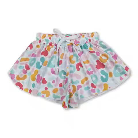 Sibling Baby Girls Colorful Bows Leopard Skorts Ruffle Summer Shorts Bottoms