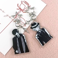 Anime BSD Dazai Osamu and Chuuay Keychain Bungou Stray Dogs Soukoku Inspiration Key Ring Cosplay Acc