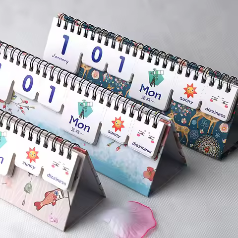 2025 Year Cute Cherry Blossoms and Starry Sky Desk Calendar Tearing Perpetual Calendars Office Stati