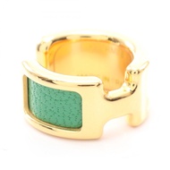 【二手】愛馬仕 Olympe PM GP（鍍金）女士皮革耳夾，二手 A