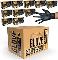 HydroGlove | 5-6 MIL Black Nitrile Gloves | Case of 1000 | Thick Heavy Duty, Powder Free, Latex-Free, Exam Grade, Food Safe
