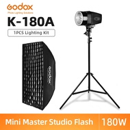 Godox K-180A 180Ws Photography Studio Flash Strobe Light + 50 x 70cm Gird Softbox + 180cm Light Stan