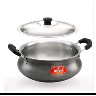 ROYAL 2L Induction Based Aluminum Uruli Pot With Lid Cooking Pot Gravy Biryani Pot