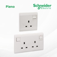 Schneider Pieno E8215C_WE_G11 E82T25C_WE_G11 13A 250V 1 Gang 2 Gang Switched Socket