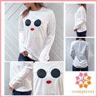 [a-jolie] Pearl Sunglasses Print Long T-Shirt [Ship from Japan]