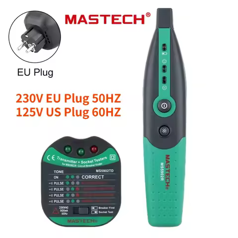MASTECH MS5902 Automatic Circuit Breaker Finder Fuse Socket Tester EU US 230V/125V Specification wit