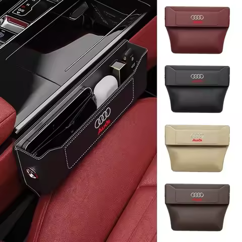 Car Seat Gap Storage Box For Audi A1 A3 A4 A5 A6 A7 A8 Q3 Q5 Q7 Q8 TTS ABT Storage Bag Organizer Aut