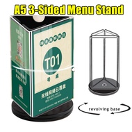Menu Meja Menu Makan A5 3-Sided Menu Table Stand Display Menu Stand Holder Menu Stand Table Revolvin