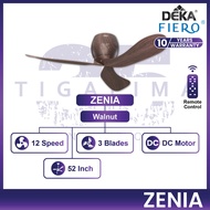 DEKA FIERO ZENIA WiFi Fan 60|52|43 Inch 3 Blades 12 Speed + Reverse Remote Control Tuya Apps DC Moto