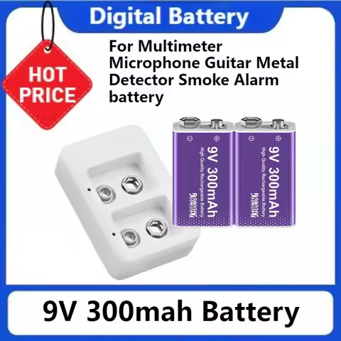 For Multimeter Microphone Guitar Metal Detector Smoke Alarm with LED Smart Battery Charger 9V 300mah