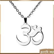[PerfkMY] Stainless Steel Aum Om  Sanskrit Symbol Amulet Buddha Pendant Necklace