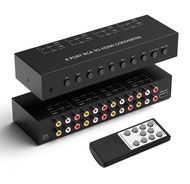 Dingsun 8Port AV to HDMI Converter, RCA/Composite/CVBS/AV Switch to HDMI Converter Adapter, Support 