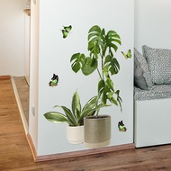 Wall Stickers Green Plants Potted Plants Room Decoration Wall Stickers Living Room Bedroom Decoratio