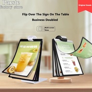 【Bestseller Alert】 Flip Page Table Promotion Display Stand Menu Book Loose-Leaf Catering Self-Service Dish Price List Double-Sided Liquor