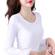 S-6XL Small Cutting Women Inner Long Sleeve Inner Baju Lengan Panjang Long Sleeve T Shirt Round Roun