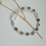 藍月光石貔貅手鍊/貔貅 月光石 雲水晶/水晶手鍊 客製化