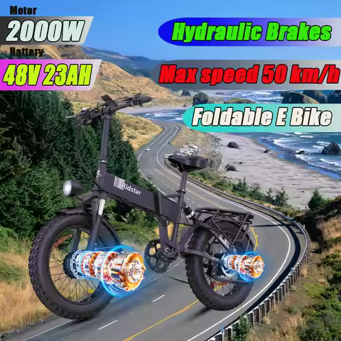 Ridstar H20 Pro Foldable Electric Bicycle 2000W Dual Motor 48V 23AH Battery Electric Bike 20*4.0inch