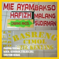 Sticker Cutting Kaca, Etalase, Gerobak jualan