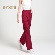 Eyouth 10176 Women Cool Silhouette Pants Straight-Leg with Drawstring Waist