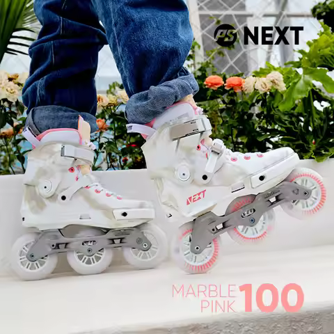 NEXT Skates Original Powerslide Marble Pink Trinity Frame Inline Skates 3*100mm Street Racing Skate 