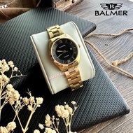 [Original] Balmer 8147L GP-4 Sapphire Women Watch with Black dial Gold Stainless Steel