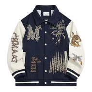 เสื้อแจ็กเก็ตปักลาย Jaket Baseball เสื้อโค้ทยอดนิยมทันสมัยสไตล์วินเทจผู้ชายและผู้หญิง