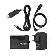 Andoer ACK-E10 5V USB Dummy BT DC Coupler (Replacement for LP-E10) with Power Adapter Compatible with Canon EOS Rebel T3/T5/T6/T7/T100/Kiss X50/Kiss X70/1100D/1200D/1300D/2000D/4000D