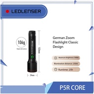 Ledlenser P5R CORE flashlight is a high-intensity zoom, rechargeable, and portable for outdoor use