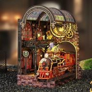 Zero Point Platform Stand Book Nook Train DIY 3D Puzzle Book Assembled Decorative Piece House Handcr