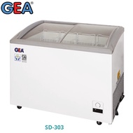 CHEST FREEZER BOX SLIDING GEA SD-303 CURVE GLASS FREEZER ES KRIM ICE