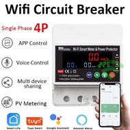 สมาร์ท WiFi เบรกเกอร์การตรวจสอบแบบเรียลไทม์รางติดตั้ง DIN 1-100A การปรับการป้องกันเกินพิกัดสลับการวั