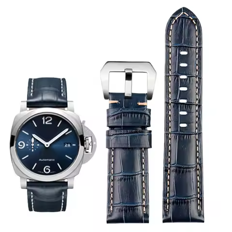 22mm 24mm 26mm Crocodile Pttern Watch Band Calfskin Leather Men's for Panerai PAM111 PAM441 Breitlin