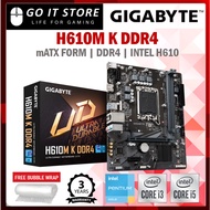 Gigabyte H610M K DDR4 LGA1700 mATX Intel Motherboard + Intel Core Processors (G7400/I3-12100/I5-1240