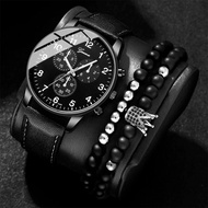 Geneva Men Watch DIY Beaded Bracelet Set Fashion Business Leather Belt Quartz Wrist Watches for Men Gift Relogio Masculino