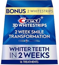 Crest 3D Whitestrips, Glamorous White, Teeth Whitening Strip Kit, 32 Strips (16 Count Pack) -Packagi
