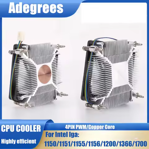 CPU Air Cooler Tower Slim 80MM MINI CPU Fan for Intel LGA 1851 1155 1156 1150 1151 1366 1700 1200 Qu