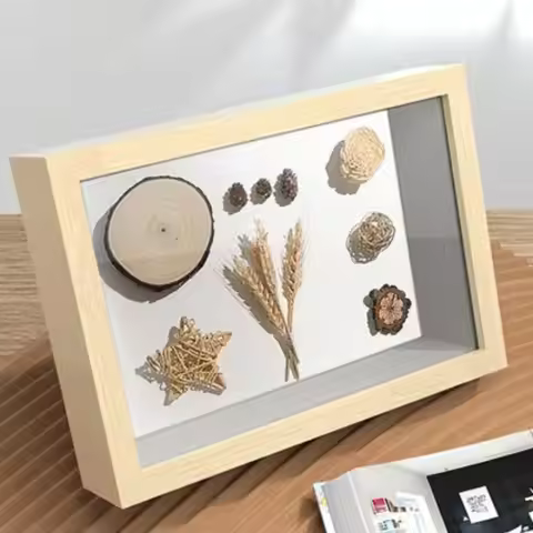 5cm Thick Deep Box Photo Frame Picture Memory Case Wood Picture Frame Flower Shadow Specimen Frame B