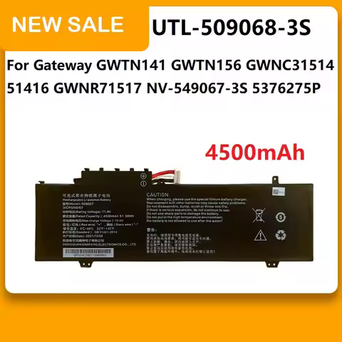 ZRTZ 4500mAh UTL-509068-3S Battery for Gateway GWTN141 GWTN156 GWNC31514 51416 GWNR71517 NV-549067-3